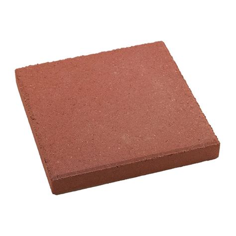 Square Red Concrete Patio Stone (Common: 12-in x 12-in; Actual: 11.7-in ...