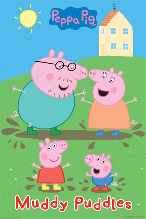 Peppa Pig Muddy Puddles POSTER 60x90cm NEW * Daddy Mummy George house sun | eBay