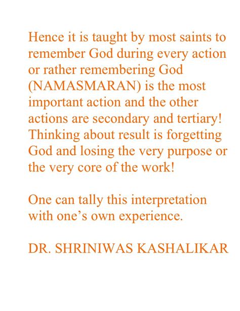 Nishkama Karma Dr. Shriniwas Kashalikar