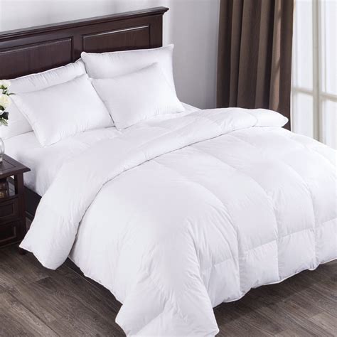 Hypoallergenic Box Stitched Duvet Insert White Goose Down Queen Comforter Winter Warm Duvet ...