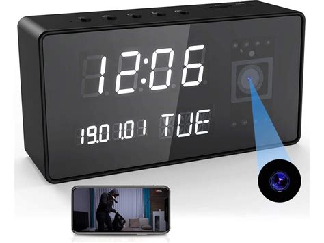 Alarm Clock Camera 1080P HD Wi-Fi Camera Clock Remote Surveillance Spy ...