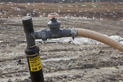 Landfill gas recovery well - Stock Image - C022/8008 - Science Photo Library