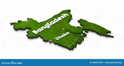 Map Of Bangladesh. 3D Isometric Perspective Illustration Stock ...