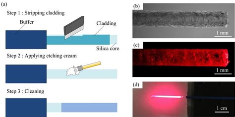 Schematic illustration of etching process by etching cream. (a) Steps ...