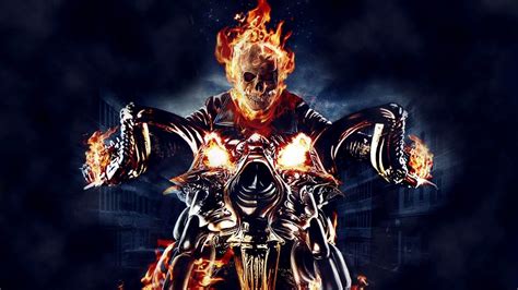 ghost rider, movies, fire, bikes HD Wallpaper