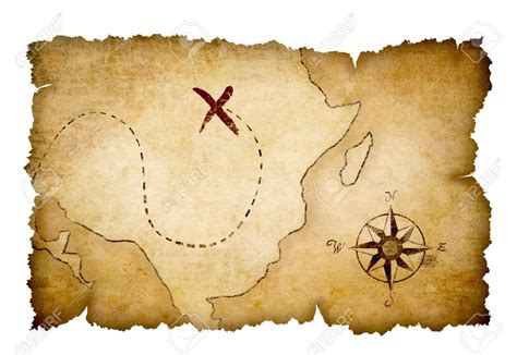 Pirates Map With Marked Treasure Location Stock Photo, Picture And ...