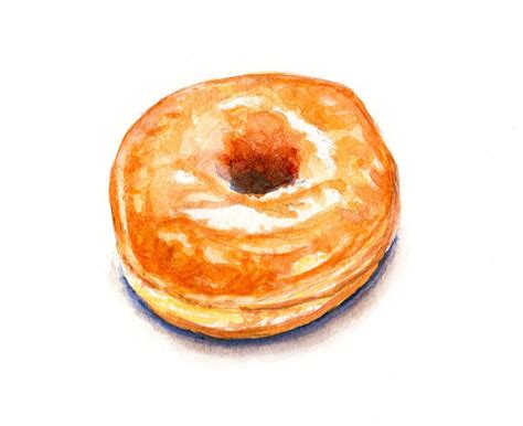 A Simple Glazed Donut - Doodlewash® | Food illustration art, Donut drawing, Watercolor food