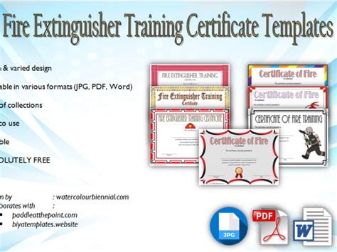 fire extinguisher training certificate completion – Fresh ...