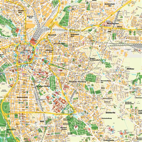 Map Leipzig, Saxony, Germany. Maps and directions at hot-map.