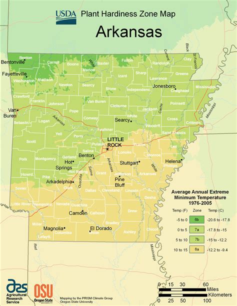 Arkansas Plant Hardiness Zone Map - MapSof.net