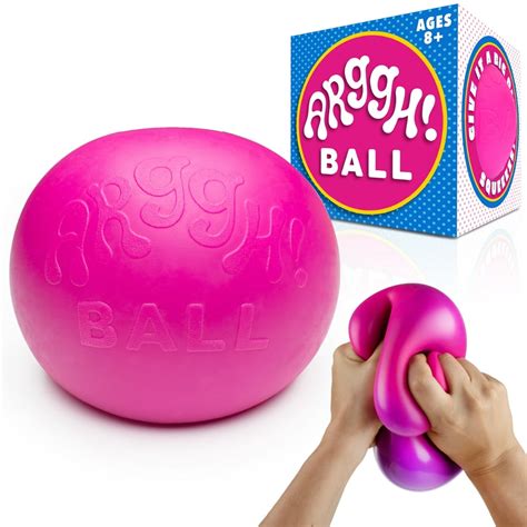 Power Your Fun Arggh Pink Giant Ball Fidget Toy | Squishy Back-to-School Color Changing Stress ...