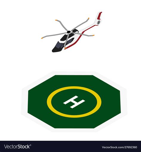 Commercial helicopter landing helipad zone Vector Image