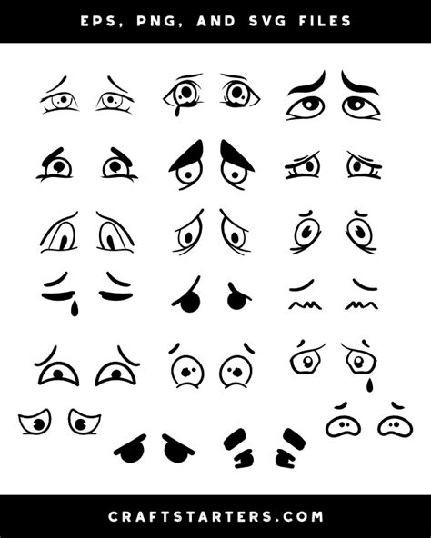 Sad Cartoon Eyes Silhouette Clip Art