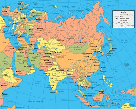 The Map Of Asia And Its Countries | Map of Atlantic Ocean Area