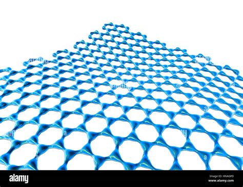 Graphene sheet. Illustration of the atomic-scale molecular structure of ...