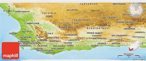 Physical Panoramic Map of Western Cape