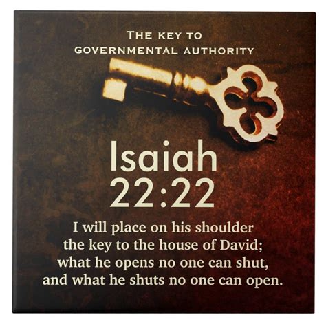 Isaiah 22:22 Key to the House of David Bible Verse Tile | Zazzle | David bible, Bible verses ...