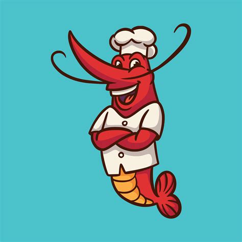 cartoon animal design cool shrimp cute mascot logo 4600737 Vector Art ...