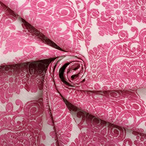 Elgin DFS Damask Upholstery Fabric Pink