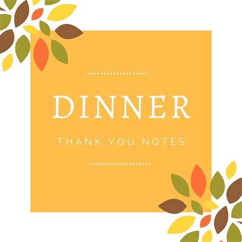 Dinner Thank You Notes | FREE Thank You Card Wording