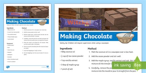 The Making of Chocolate - Worksheet - Twinkl CfE