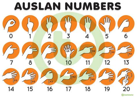 Auslan 0-20 Number Poster - Northern Dialect Teaching Resource | Teach ...