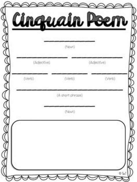 Cinquain Poem Template Printable - Printable Word Searches