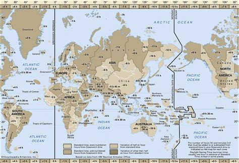 World Map With Time Zones And International Date Line