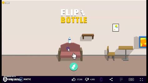 Playing the game called flip bottle - YouTube