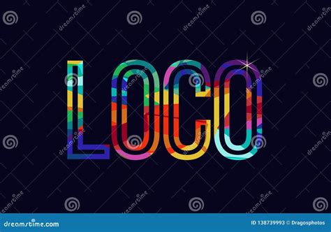 Loco Word Typography Design in Rainbow Colors Logo Stock Vector - Illustration of text, icon ...