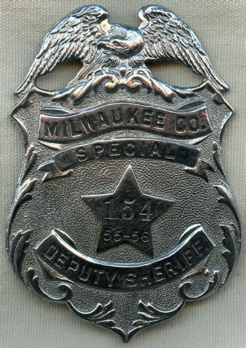 Great Large 1955-56 Milwaukee Co., Wisconsin Special Deputy Sheriff ...