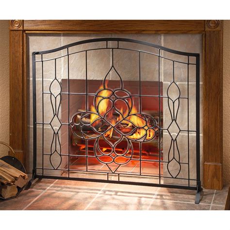 Hand - cut Beveled Glass Fireplace Screen - 138643, Fireplaces at Sportsman's Guide