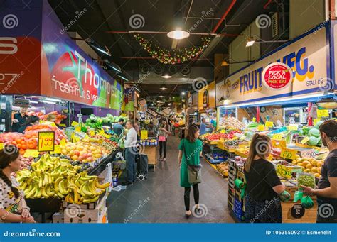 Adelaide Central Market with Food Stalls and Customers Editorial Stock ...