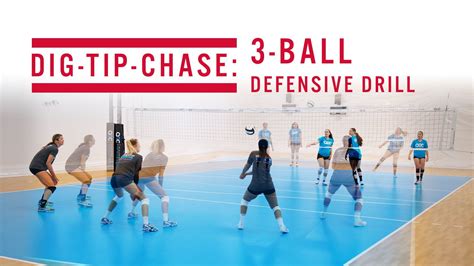 Dig-Tip-Chase: 3-ball defensive drill | Volleyball practice, Volleyball drills, Coaching volleyball