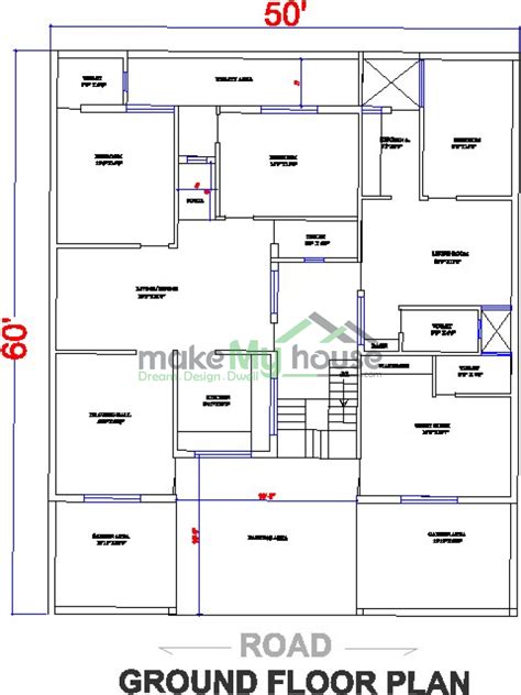 Buy 50x60 House Plan | 50 by 60 Front Elevation Design | 3000Sqrft Home ...