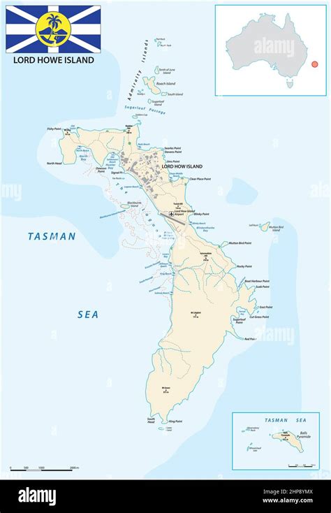 Vector map of the Australian Lord Howe Island in the Tasman Sea Stock ...