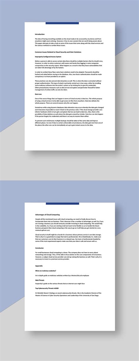 Cloud Security White Paper Template in Word, Google Docs - Download | Template.net