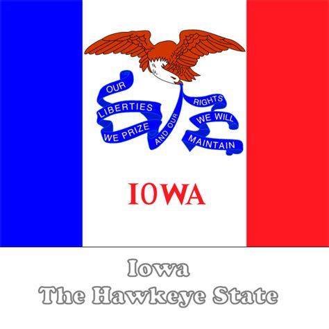 Large, Horizontal, Printable Iowa State Flag, from NETSTATE.COM