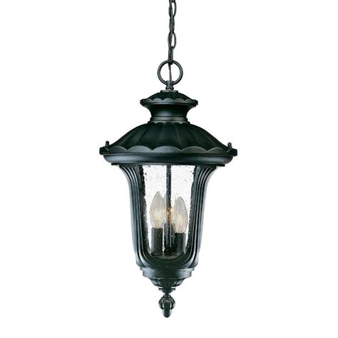 Acclaim Lighting Augusta Collection 3-Light Matte Black Outdoor Hanging Lantern Light Fixture ...