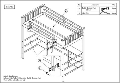 Petfu Loft Bed Full Size Loft Bed with Desk and Shelves Wooden Full Loft Bed User Manual