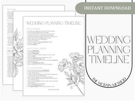 Wedding Checklist Printable Wedding Planning Checklist - Etsy