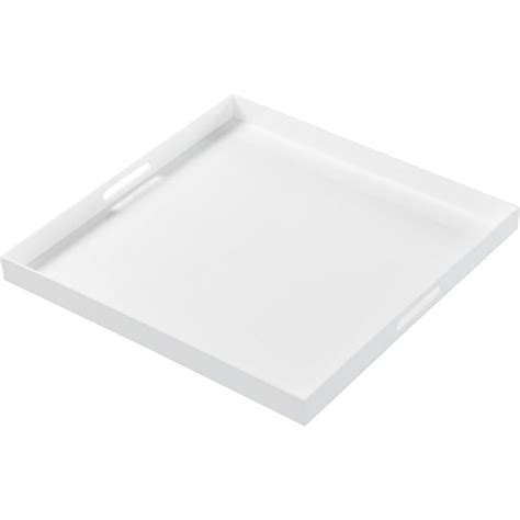 Large White Acrylic Serving Tray with Handles-24x24x2 Inch Big Size ...