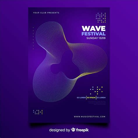 Free Vector | Abstract waves music poster template