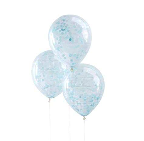 Blue Confetti Filled Balloons by Favour Lane