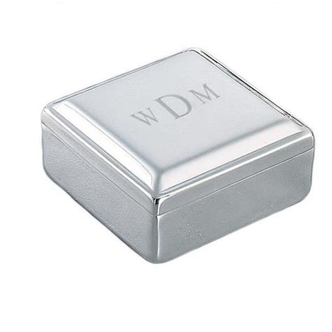 Monogrammed Square Jewelry Box | Engraved with Initial Gifts Products