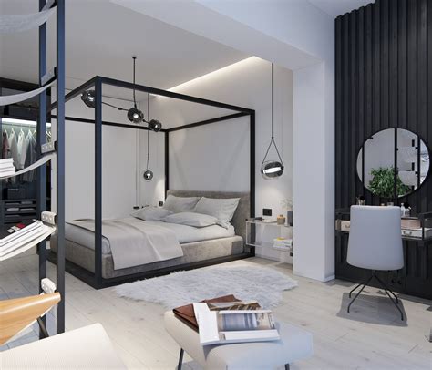 Monochrome bedroom on Behance