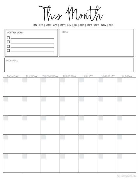 20+ Monthly Planner - Free Download Printable Calendar Templates ️