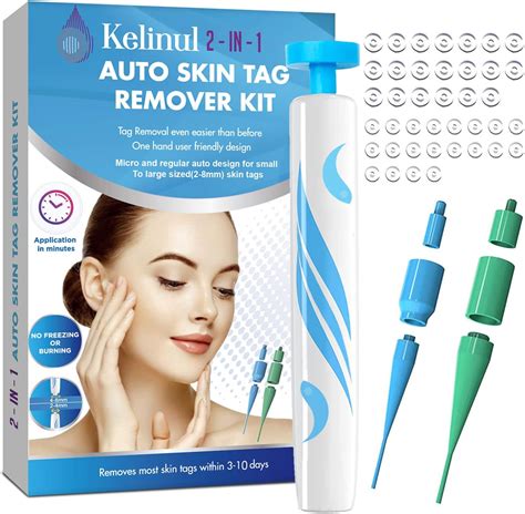 Kelinul 2 in 1 Skin Tag Remover - Auto Skin Tag Remover Pen with 48 Micro and Regular Skin Tag ...