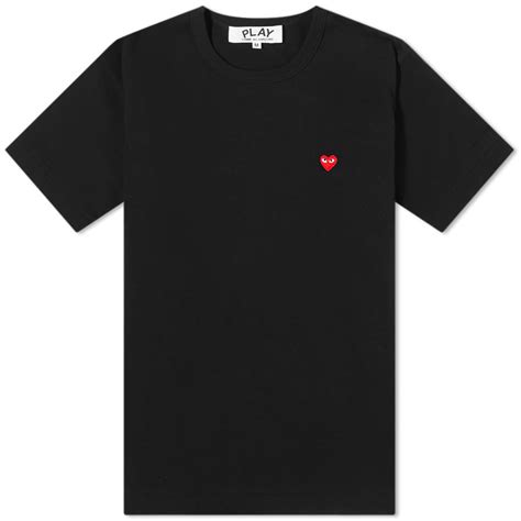 CDG Play Little Red Heart Logo Tee Black | END. (US)