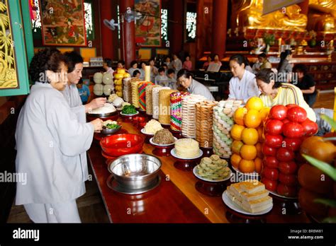 Buddhist offerings at a ceremony for the dead, Seoul, South Korea Stock Photo - Alamy